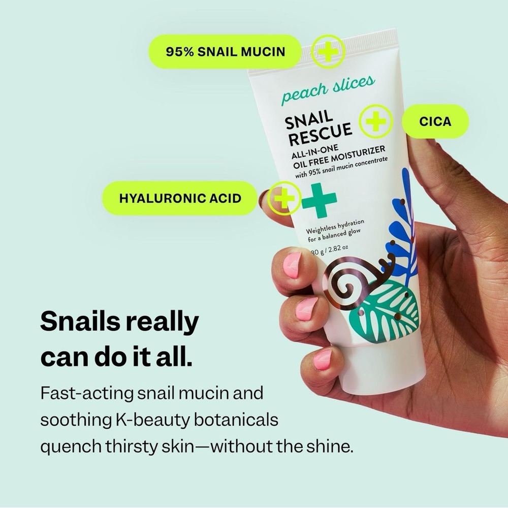 LAST ONE Peach Slices Snail Rescue All-in-One Oil Free Moisturizer 1.01 Oz. NEW - Picture 7 of 7
